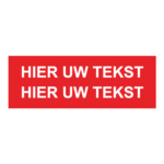 Rode bord met tekst