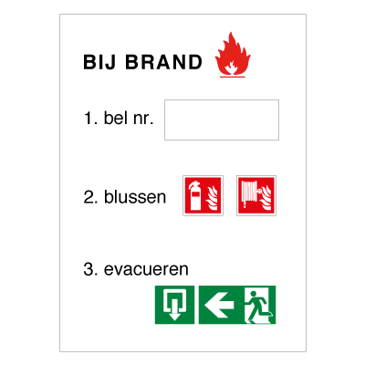bij brand bordje