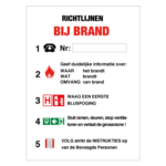 bij brand richtlijnen bordje