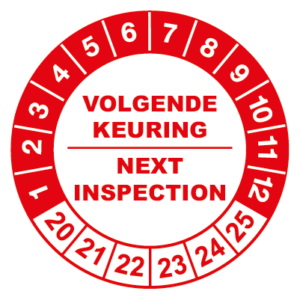 controlelabels volgende keuring rood