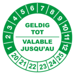 controlelabels geldig tot groen