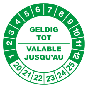 controlelabels geldig tot groen