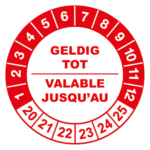 controlelabels geldig tot rood