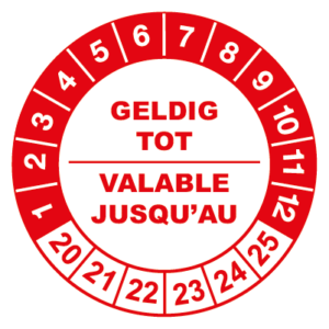controlelabels geldig tot rood
