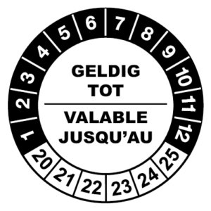 controlelabels geldig tot zwart