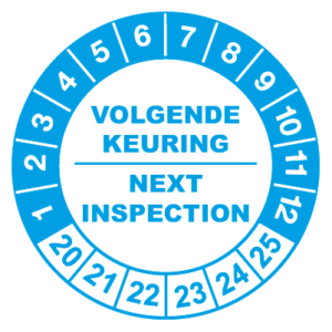 controlelabels volgende keuring blauw