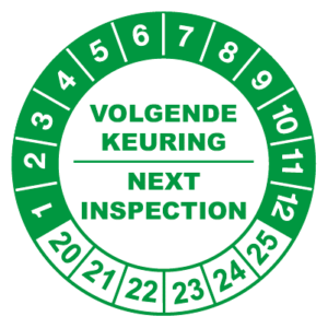 controlelabels volgende keuring groen