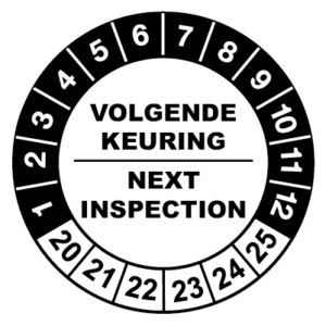 controlelabels volgende keuring zwart