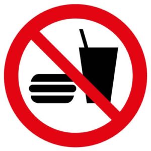 eten en drinken verboden