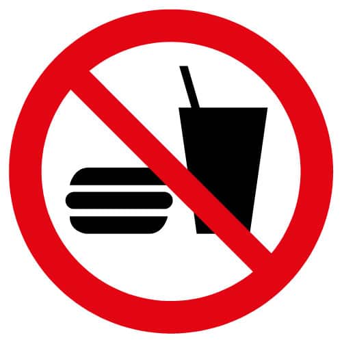 eten en drinken verboden