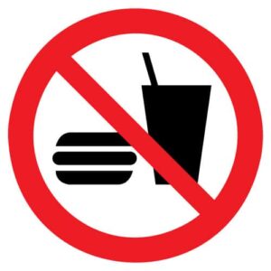 Eten en drinken verboden