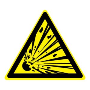 Waarschuwing explosieve stoffen
