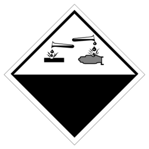 IMO label bijtende stof