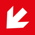 pijl schuin rood