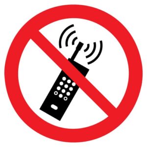 Draagbare telefoon verboden