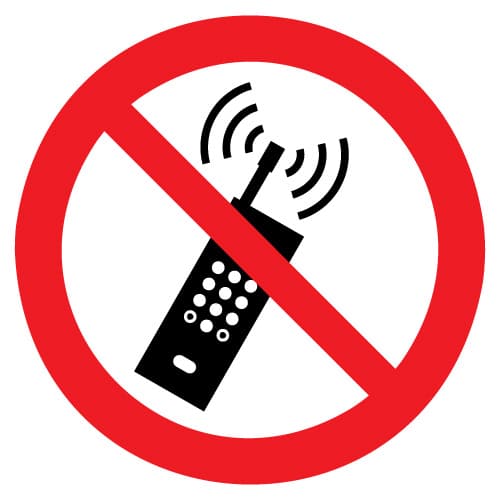 Draagbare telefoon verboden