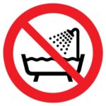 Verboden om deze producten onder de douche of in bad te gebruiken