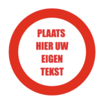 cirkel met rode tekst