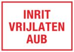 Inrit vrijlaten aub